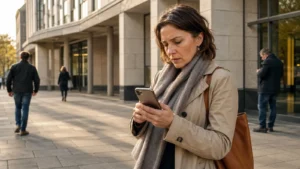 Redaktionelles Motiv zu fake-broker-app erkennen mit Fokus auf store-eintrag ist kein zulassungsnachweis