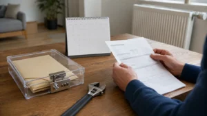 Festgeldunterlagen sind gebunden, während eine Reparatur anfällt