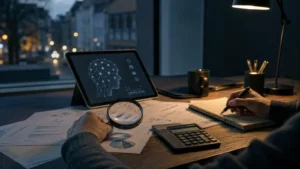 Redaktionelles Motiv zu ki-finanzassistenten prüfen mit Fokus auf rechenhilfe ohne beratungsillusion