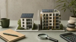 Gebäudemodelle mit Solardächern für Mieterstrom und gemeinschaftliche Versorgung