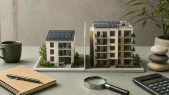 Gebäudemodelle mit Solardächern für Mieterstrom und gemeinschaftliche Versorgung