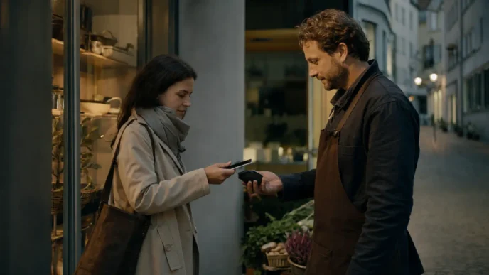 Redaktionelles Motiv zu offline-zahlung mit digitalem euro mit Fokus auf geplante funktion und grenzen