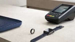 Redaktionelles Motiv zu wearable payment mit Fokus auf ring und uhr als zahlungsmittel