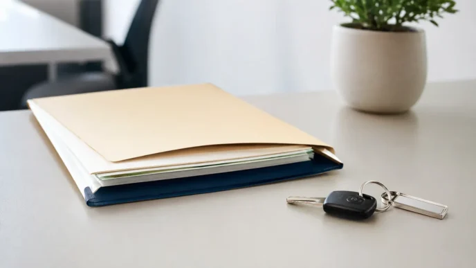 Redaktionelles Motiv zu autokredit mit sicherungsübereignung mit Fokus auf fahrzeugbrief und verkauf