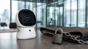 Redaktionelles Motiv zu chatbots bei banken mit Fokus auf datenschutz bei sensiblen angaben