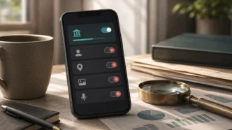 Redaktionelles Motiv zu datensparsamkeit bei bonitäts-apps mit Fokus auf berechtigung gegen nutzen