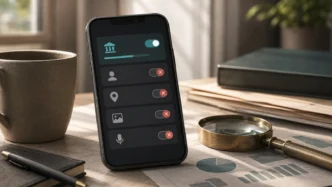 Redaktionelles Motiv zu datensparsamkeit bei bonitäts-apps mit Fokus auf berechtigung gegen nutzen