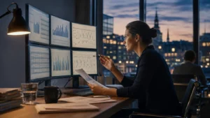 Redaktionelles Motiv zu finanz-dashboard für mehrere banken mit Fokus auf datenqualität kontrollieren