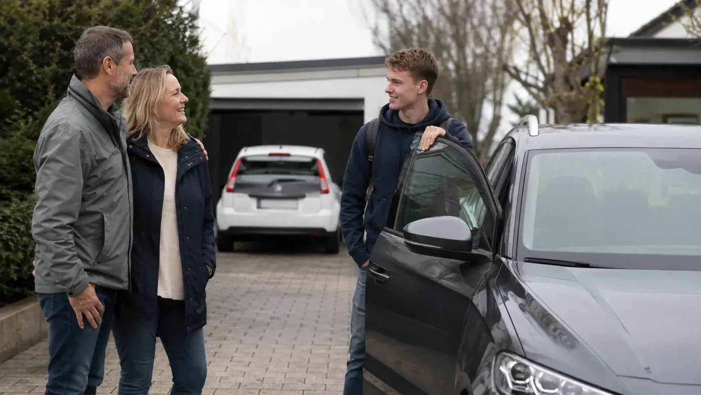 Redaktionelles Motiv zu kfz-versicherung bei fahranfängern mit Fokus auf zweitwagen und fahrerkreis
