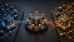 Redaktionelles Motiv zu krypto-bridges mit Fokus auf technische verbindung mit angriffsfläche