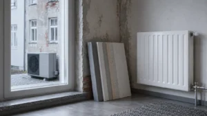 Redaktionelles Motiv zu wärmepumpe im altbau mit Fokus auf strom, gebäudehülle und heizflächen