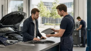 Redaktionelles Motiv zu werkstattbindung in der kaskoversicherung mit Fokus auf preis und flexibilität